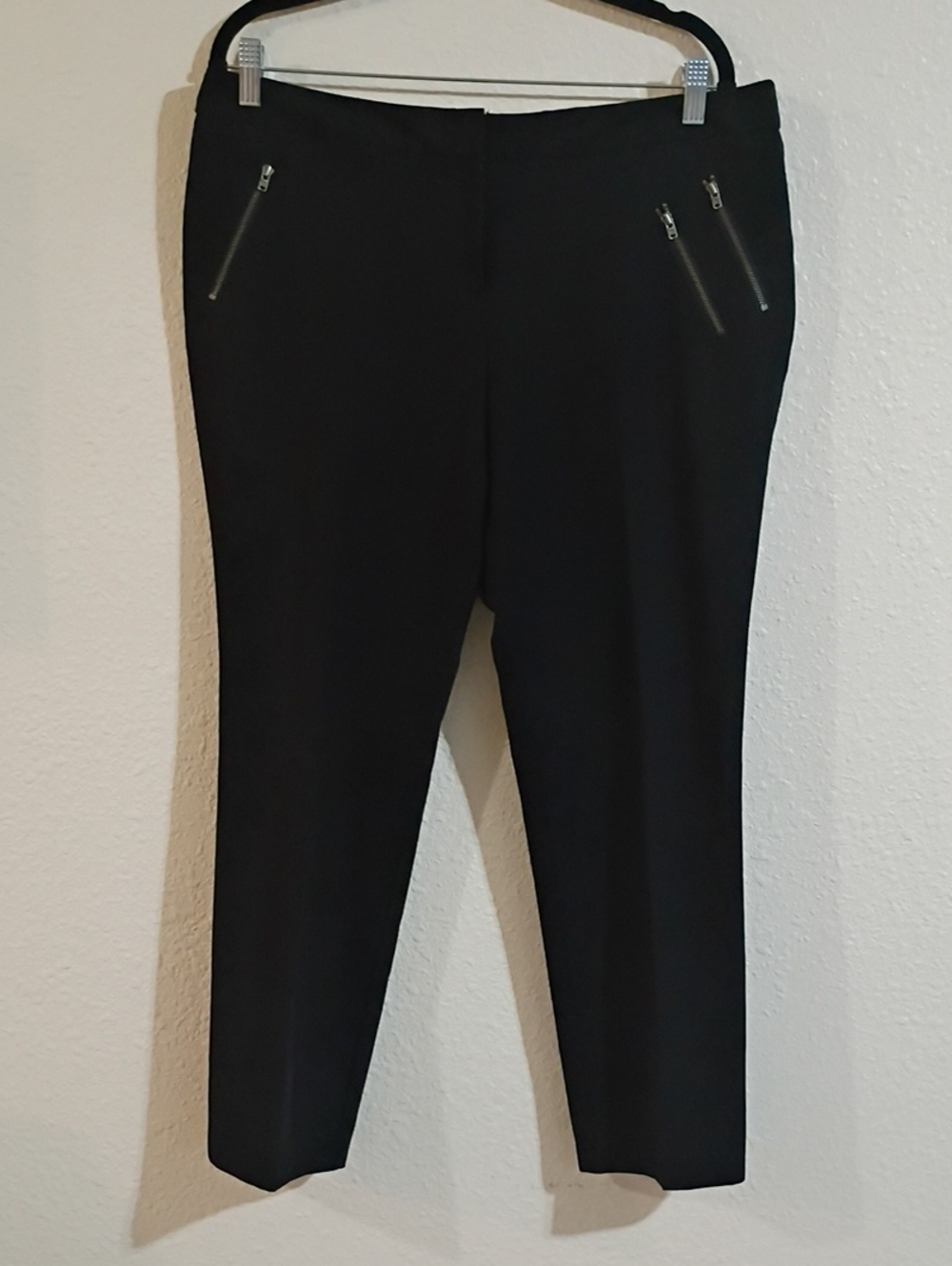 Worthington Black Ankle Ponte Pants with Zip Details